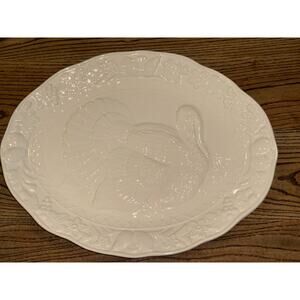 R.H. Macy & Co Large White Porcelain 18" Thanksgiving Turkey Platter JAPAN